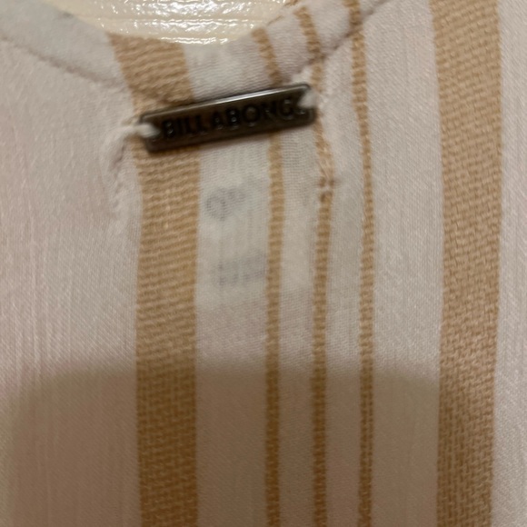 Striped White and Tan Swim Coverup - Picture 3 of 4